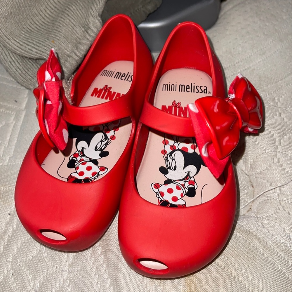 Mini Melissa Red Minnie Bow Jelly Shoes